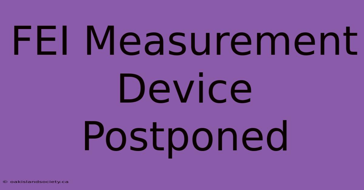 FEI Measurement Device Postponed