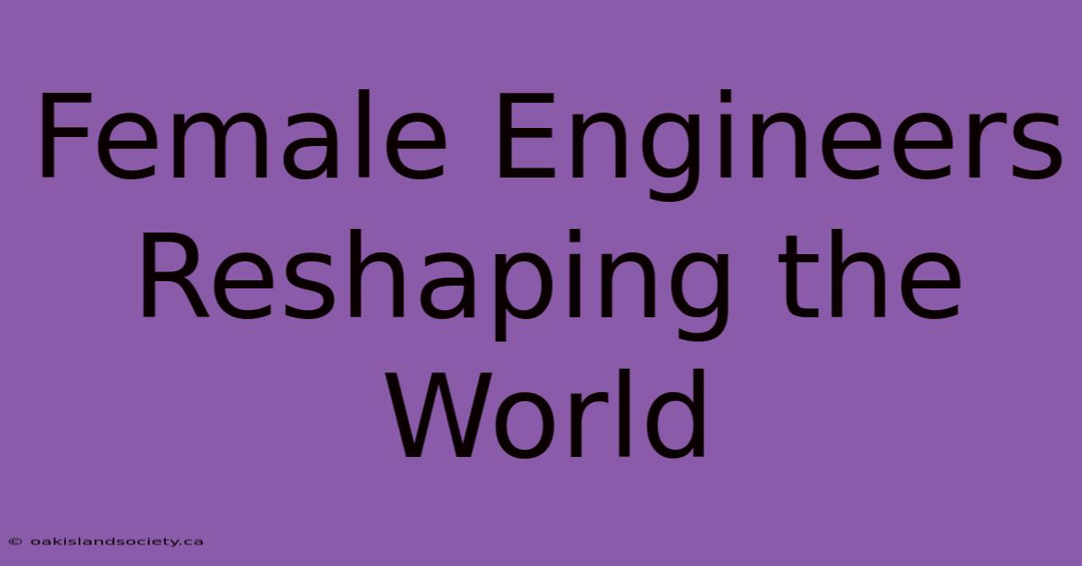 Female Engineers Reshaping The World