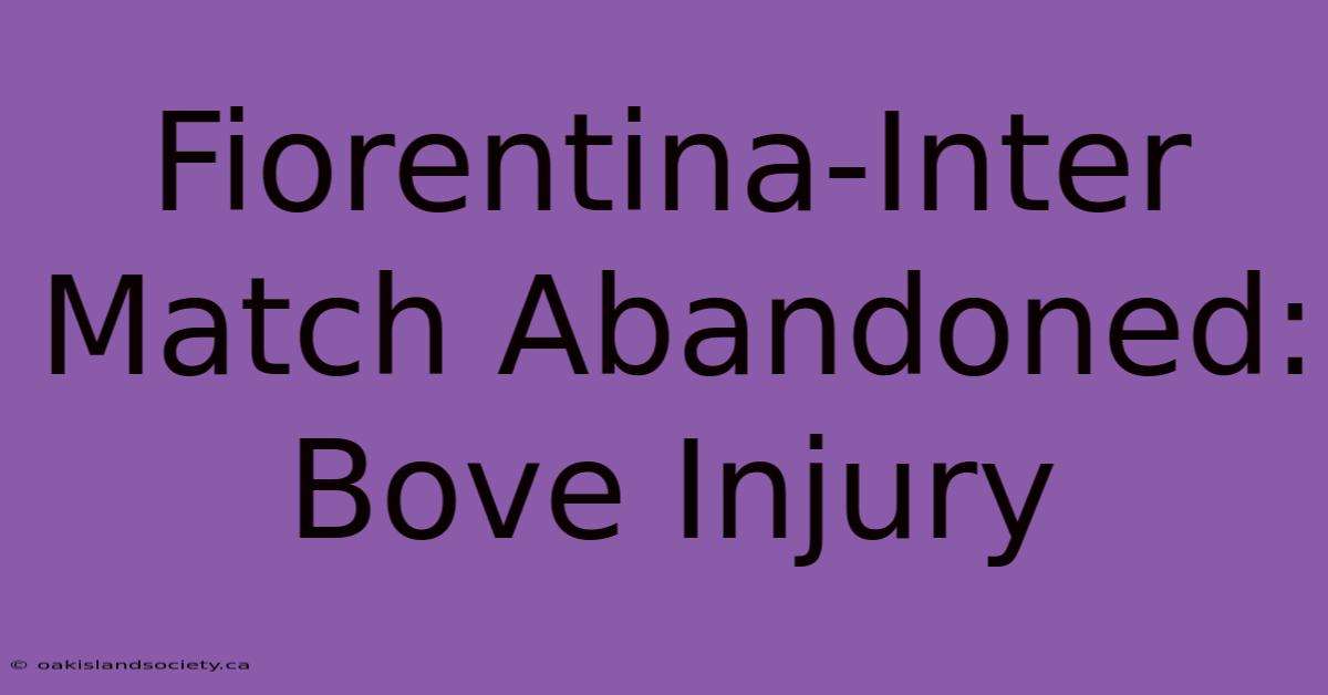 Fiorentina-Inter Match Abandoned: Bove Injury