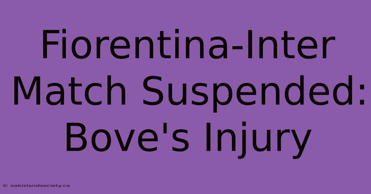 Fiorentina-Inter Match Suspended: Bove's Injury