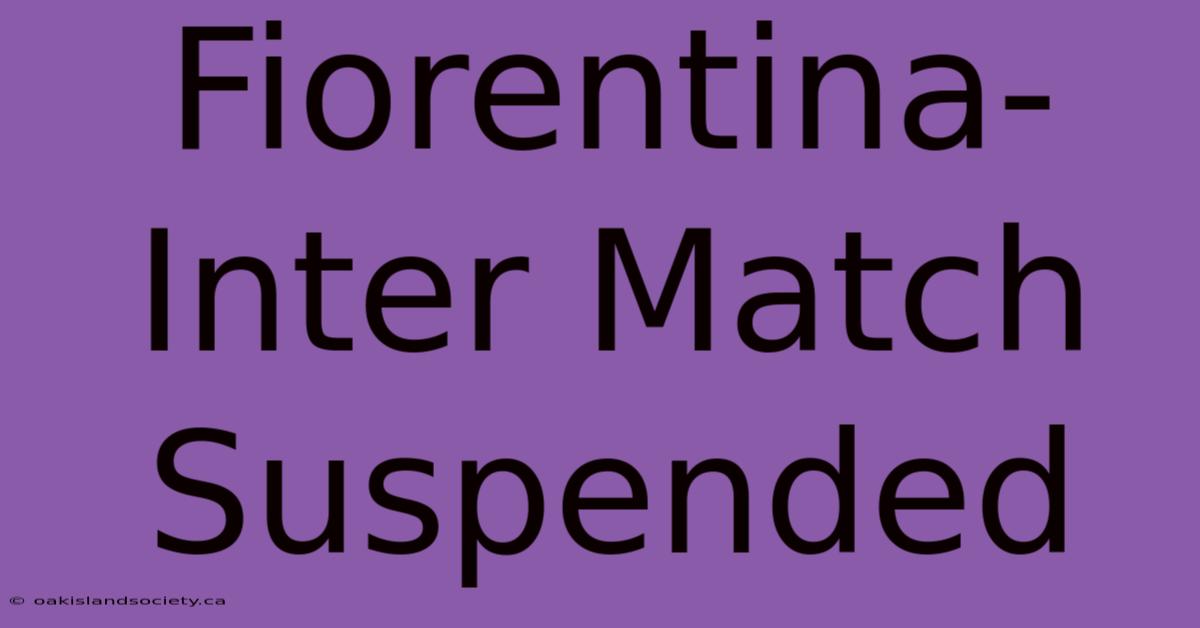 Fiorentina-Inter Match Suspended