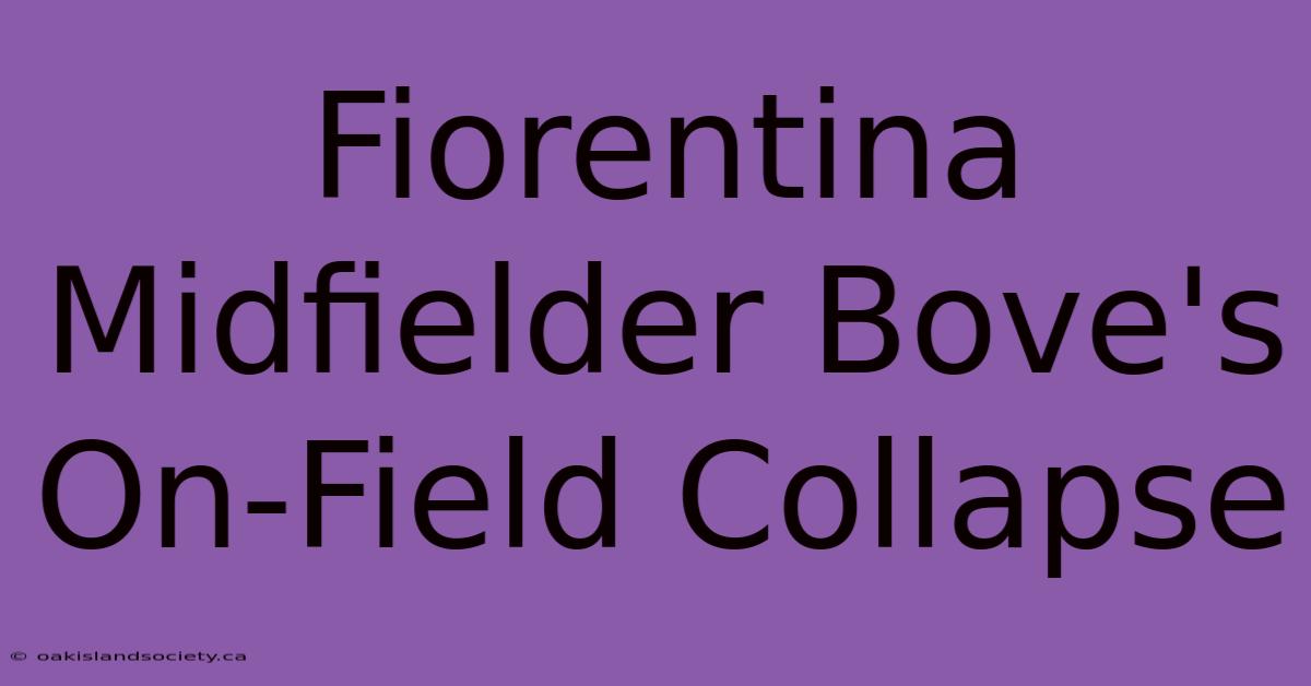 Fiorentina Midfielder Bove's On-Field Collapse