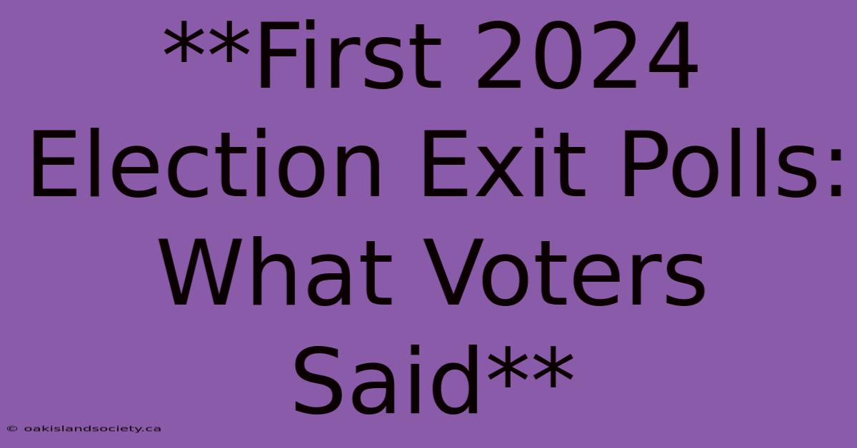 **First 2024 Election Exit Polls: What Voters Said**