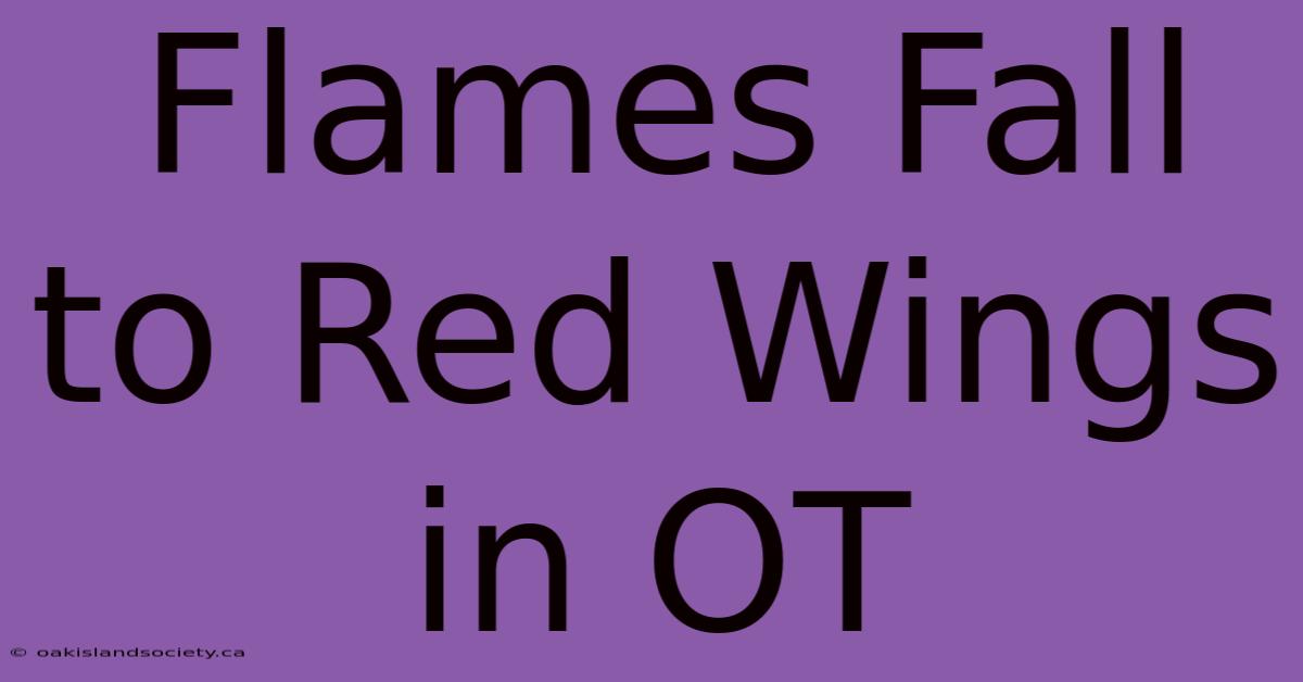 Flames Fall To Red Wings In OT