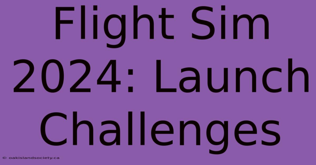 Flight Sim 2024: Launch Challenges