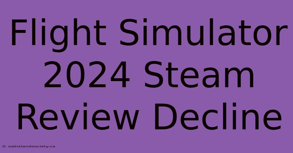 Flight Simulator 2024 Steam Review Decline