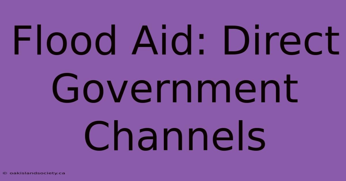 Flood Aid: Direct Government Channels