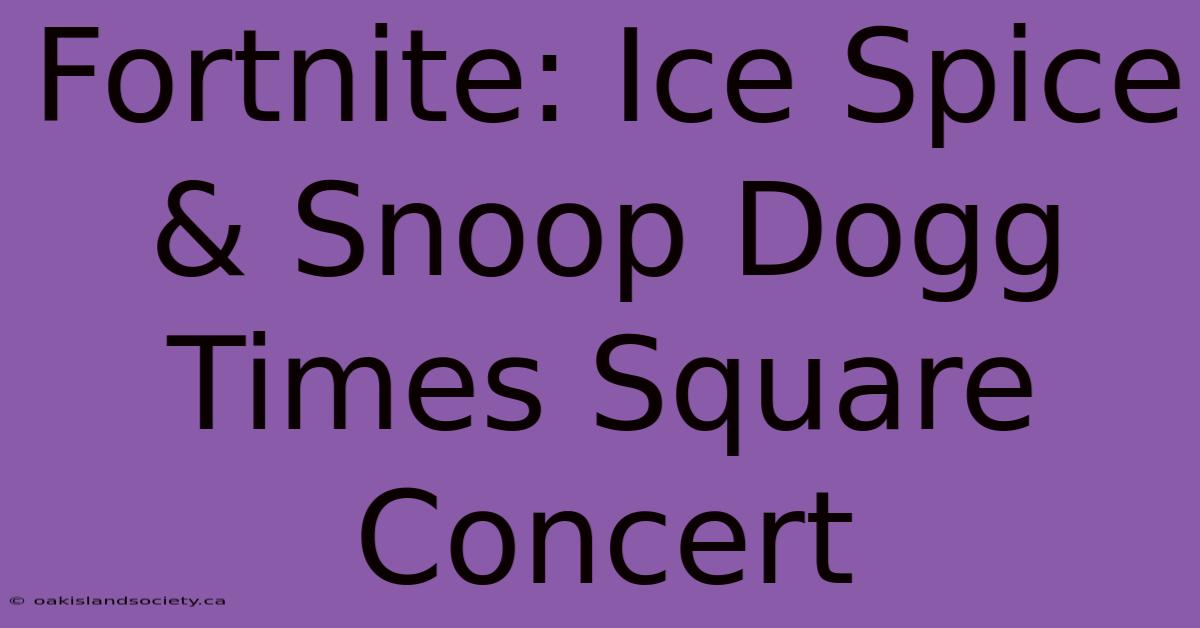 Fortnite: Ice Spice & Snoop Dogg Times Square Concert