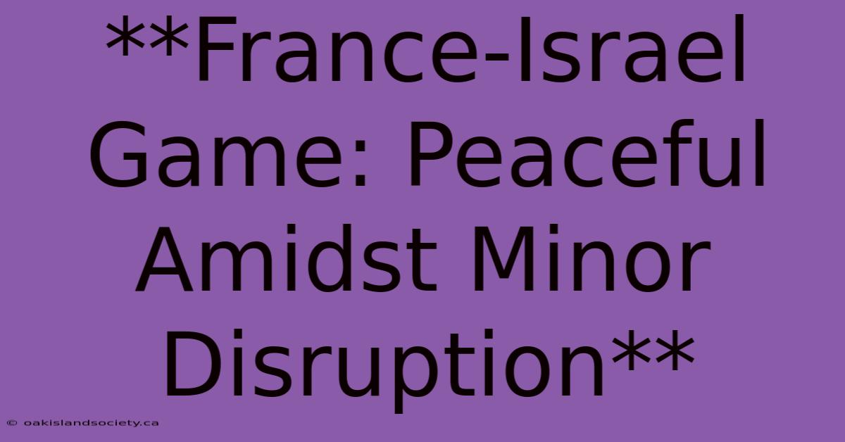 **France-Israel Game: Peaceful Amidst Minor Disruption**