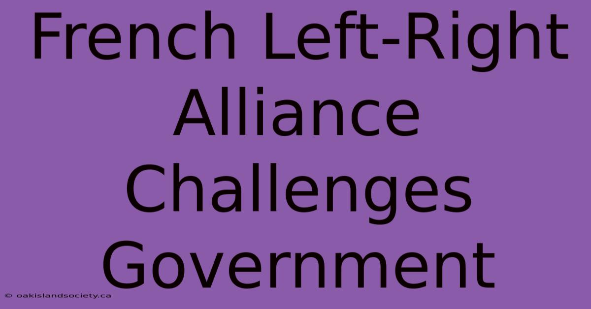 French Left-Right Alliance Challenges Government