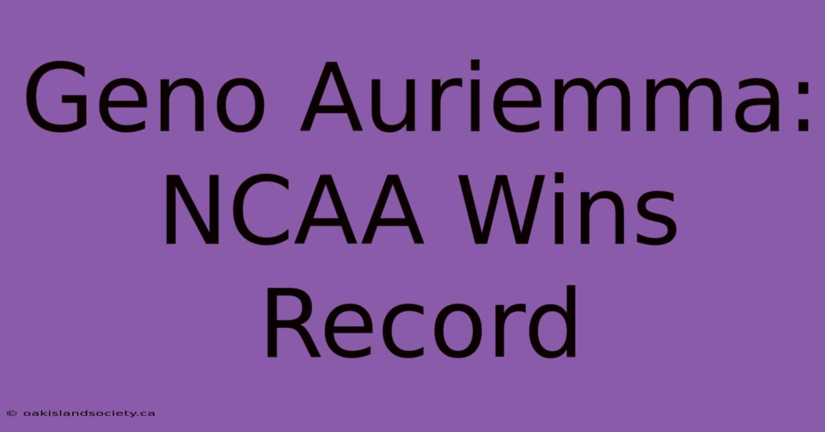 Geno Auriemma: NCAA Wins Record