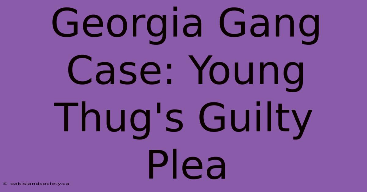 Georgia Gang Case: Young Thug's Guilty Plea 