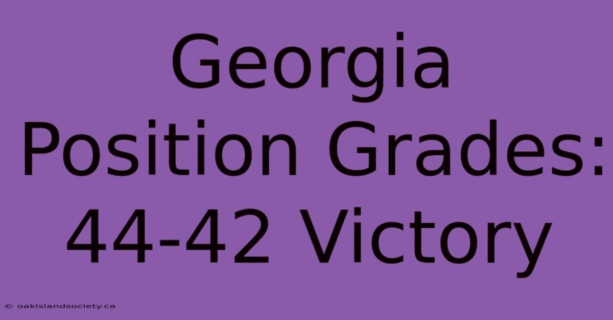 Georgia Position Grades: 44-42 Victory