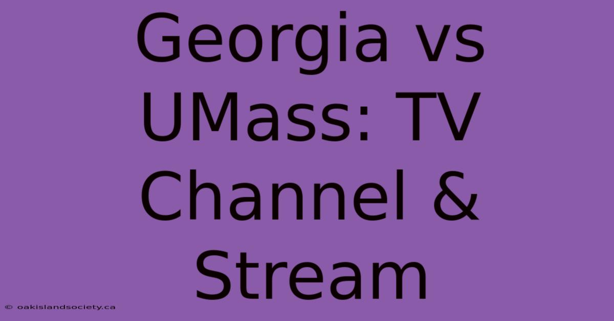 Georgia Vs UMass: TV Channel & Stream