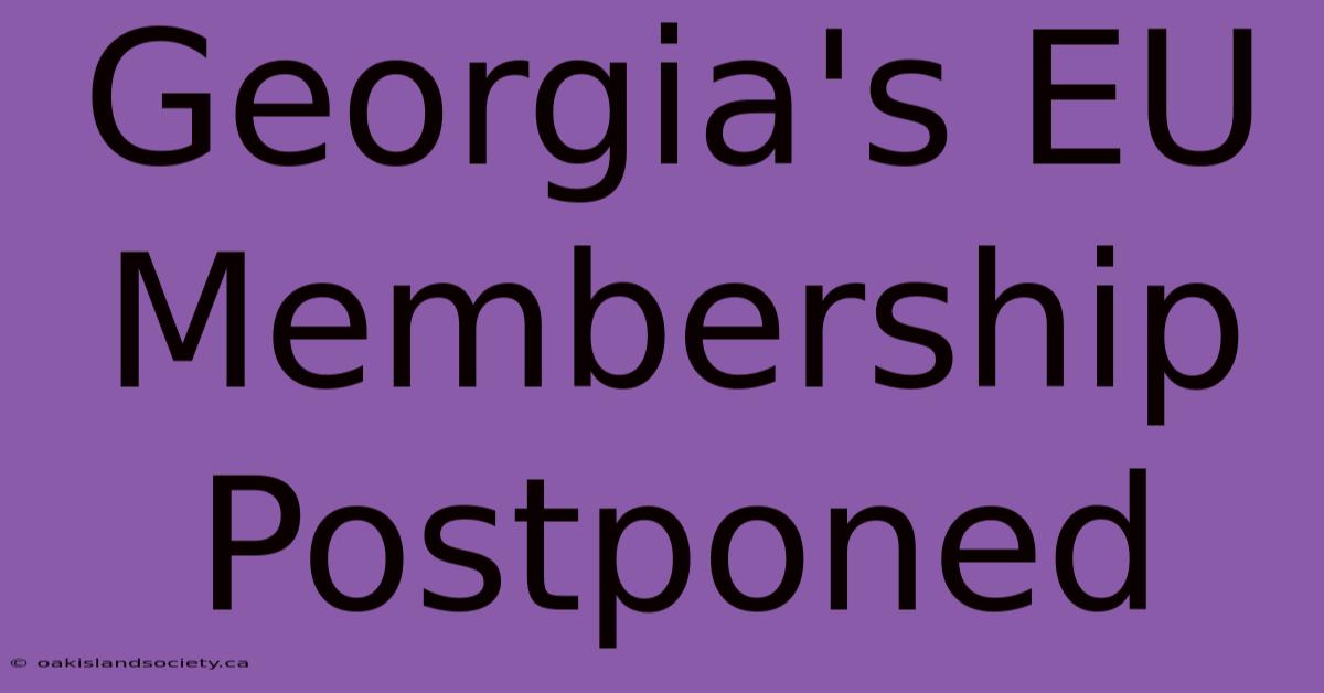 Georgia's EU Membership Postponed