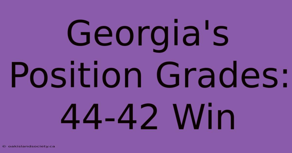 Georgia's Position Grades: 44-42 Win