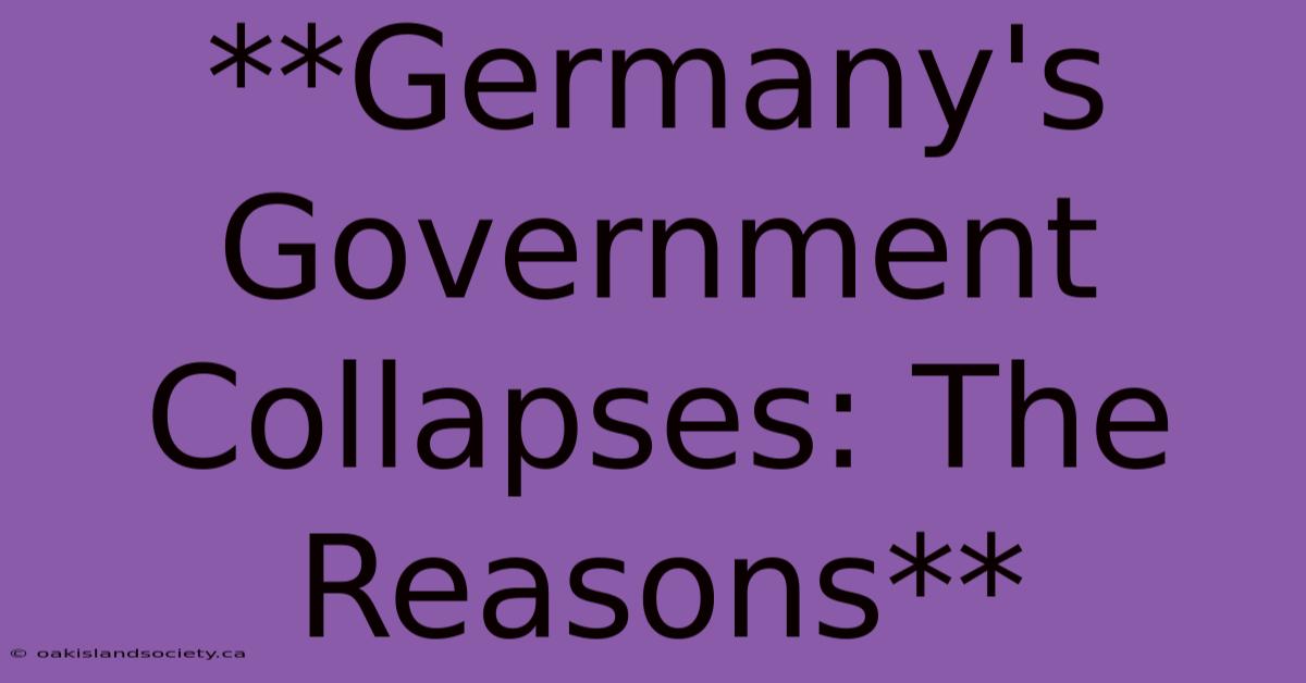 **Germany's Government Collapses: The Reasons** 