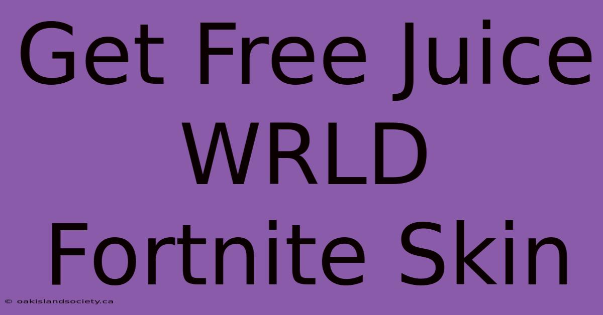 Get Free Juice WRLD Fortnite Skin