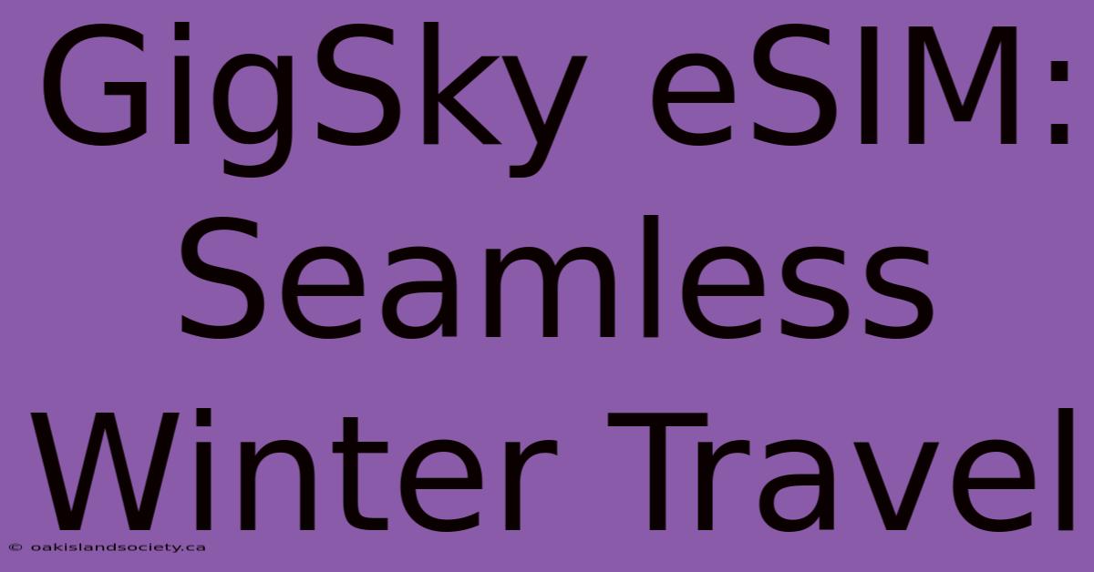 GigSky ESIM: Seamless Winter Travel