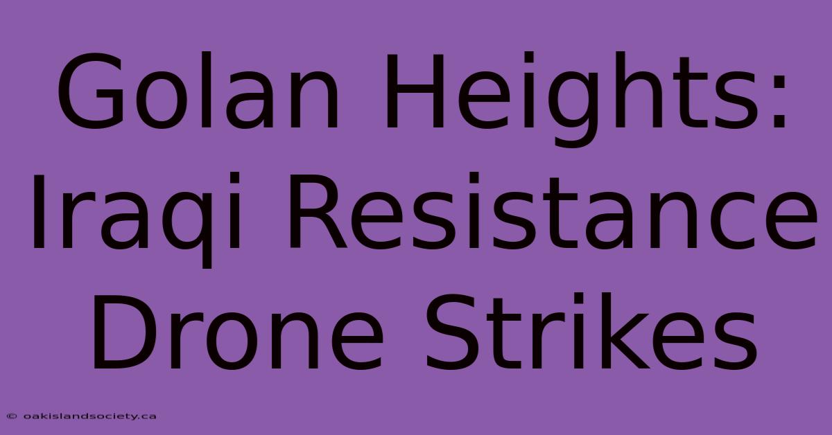 Golan Heights: Iraqi Resistance Drone Strikes