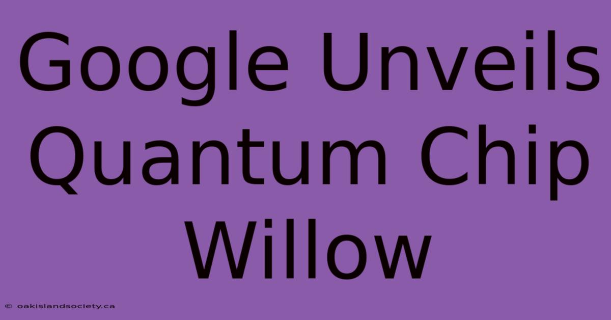 Google Unveils Quantum Chip Willow