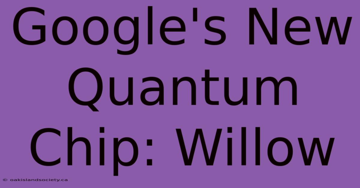 Google's New Quantum Chip: Willow