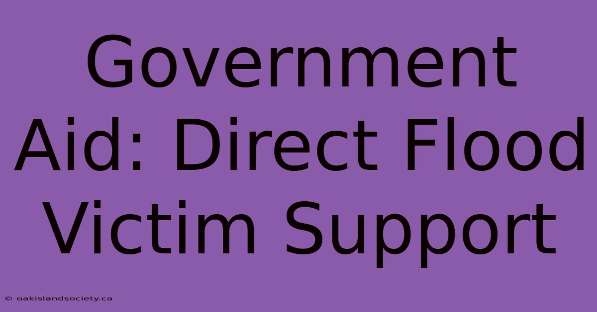 Government Aid: Direct Flood Victim Support