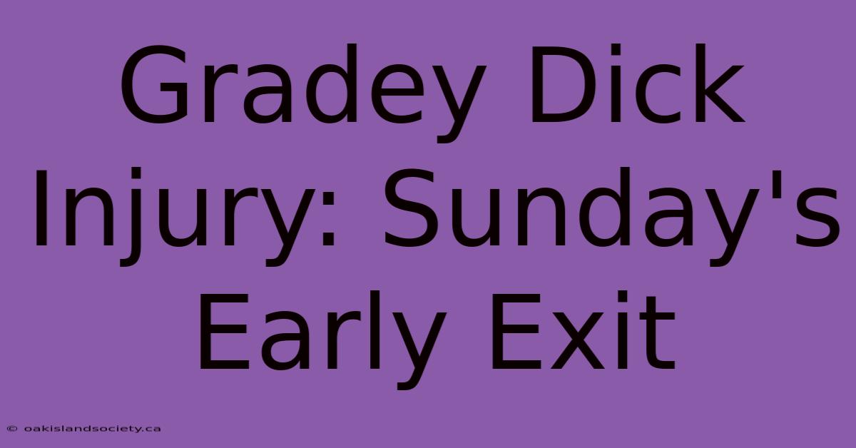 Gradey Dick Injury: Sunday's Early Exit