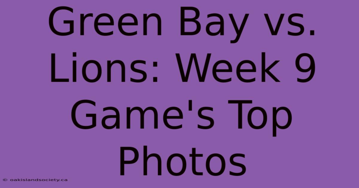 Green Bay Vs. Lions: Week 9 Game's Top Photos