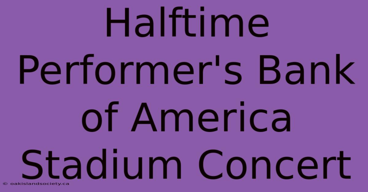 Halftime Performer's Bank Of America Stadium Concert