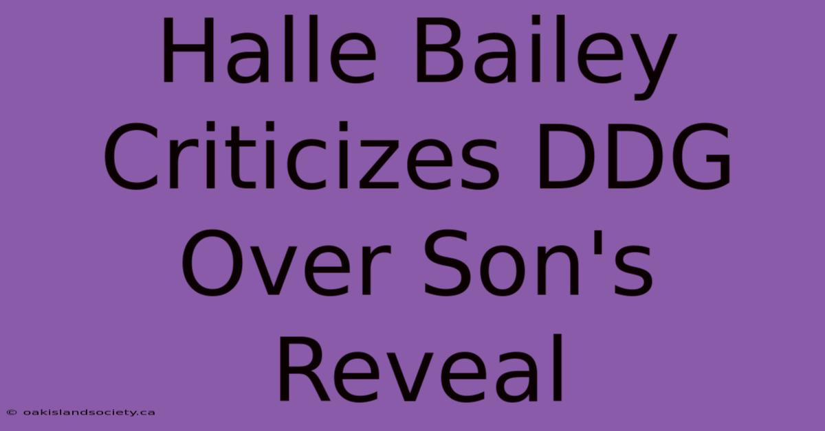 Halle Bailey Criticizes DDG Over Son's Reveal