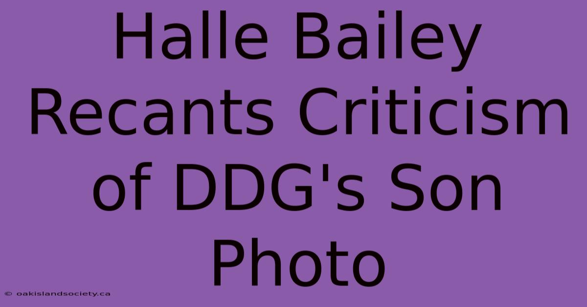 Halle Bailey Recants Criticism Of DDG's Son Photo