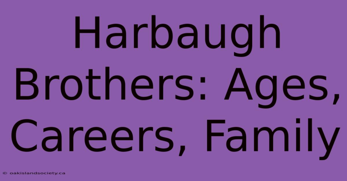 Harbaugh Brothers: Ages, Careers, Family