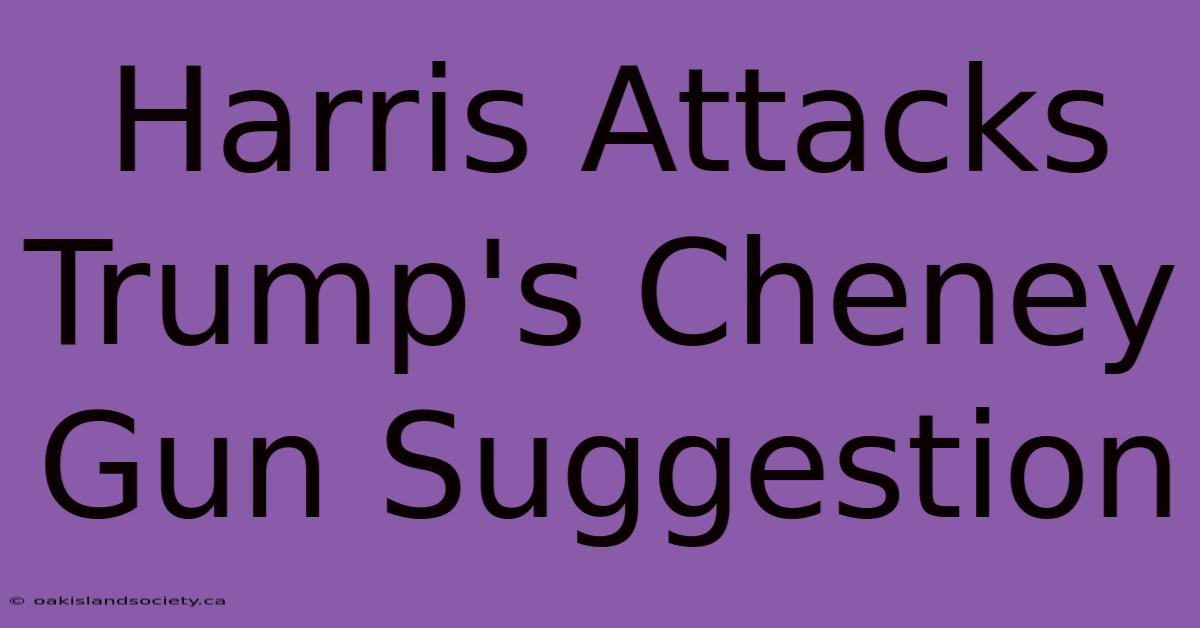 Harris Attacks Trump's Cheney Gun Suggestion 