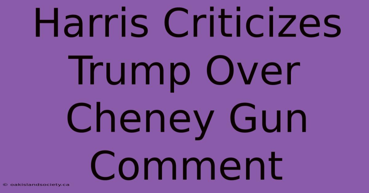 Harris Criticizes Trump Over Cheney Gun Comment