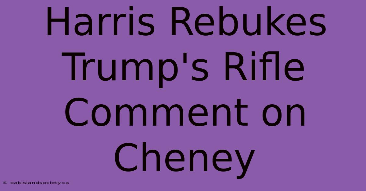 Harris Rebukes Trump's Rifle Comment On Cheney