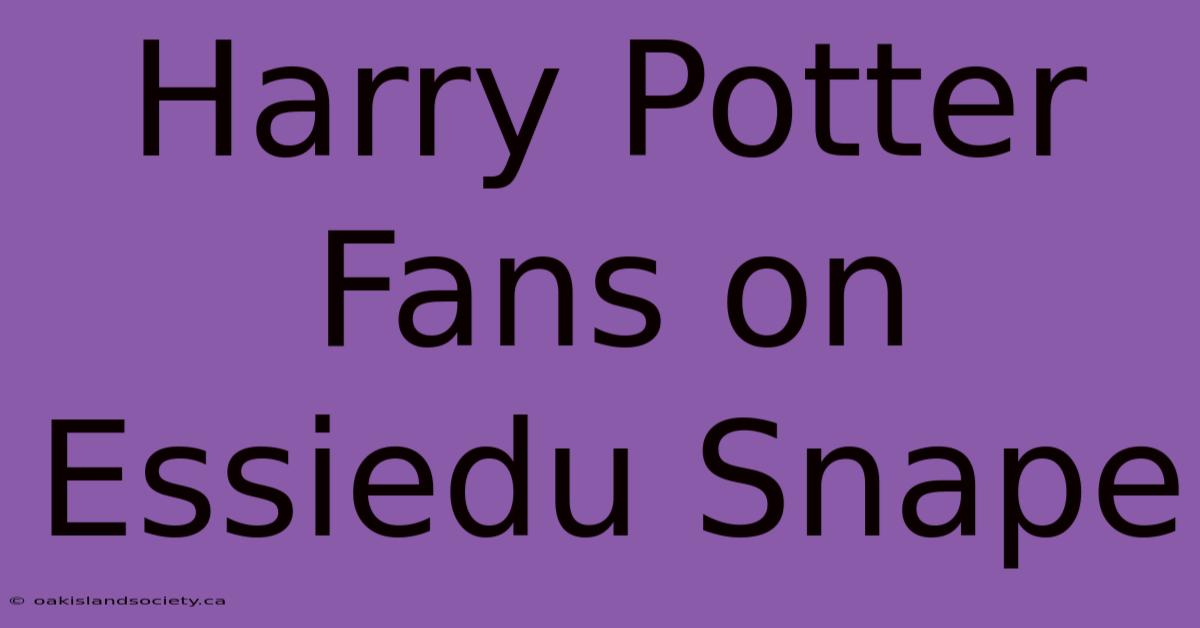 Harry Potter Fans On Essiedu Snape