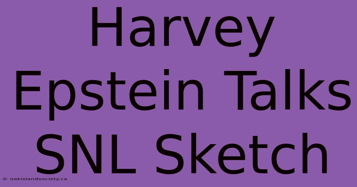 Harvey Epstein Talks SNL Sketch 