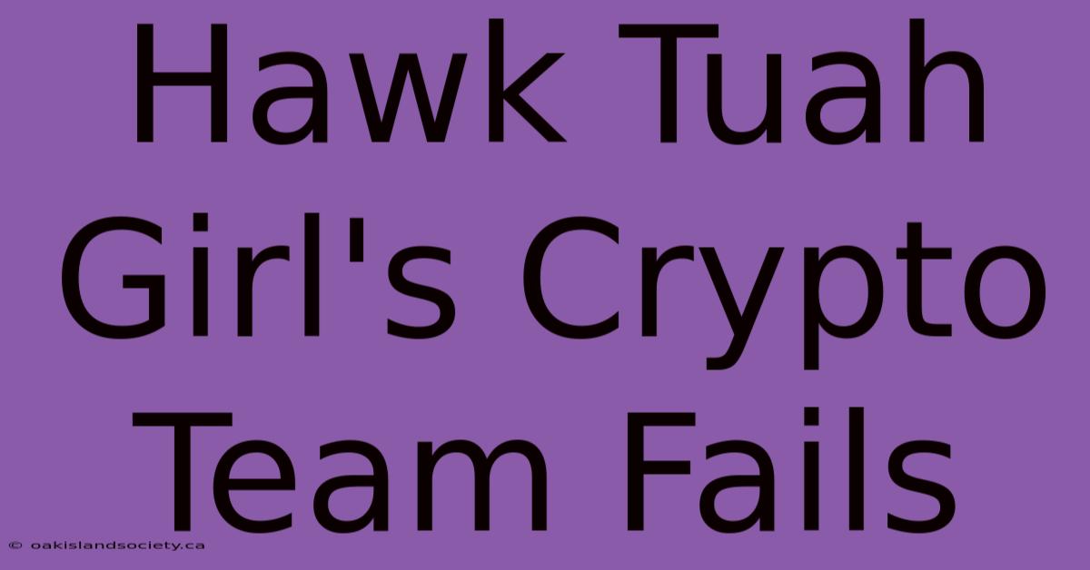 Hawk Tuah Girl's Crypto Team Fails