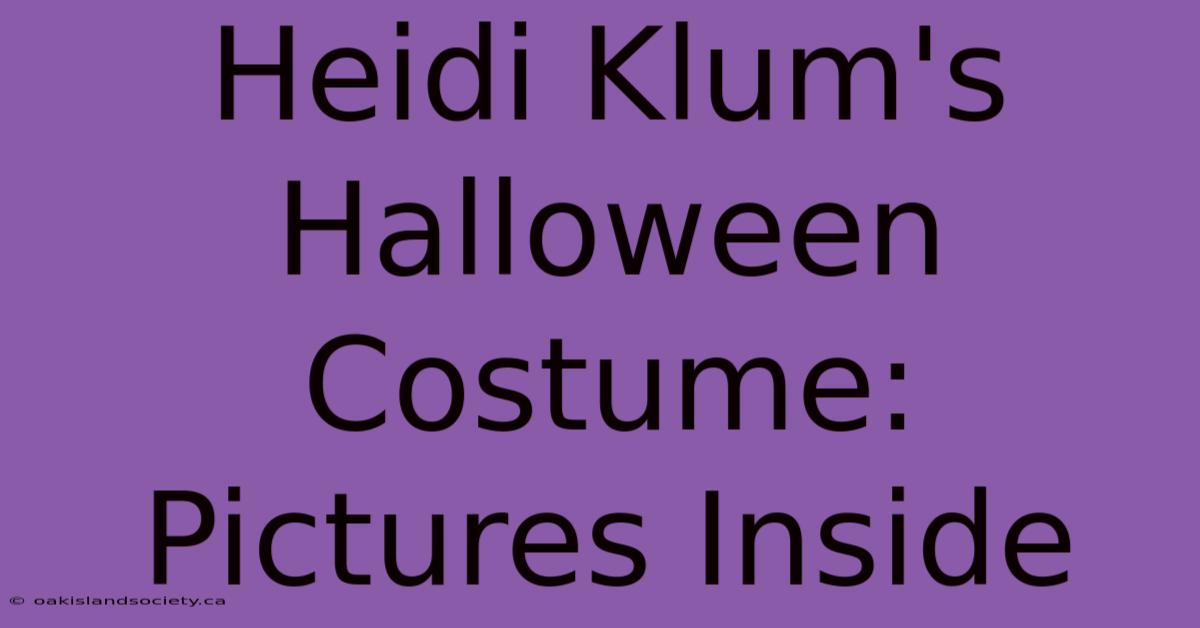 Heidi Klum's Halloween Costume: Pictures Inside