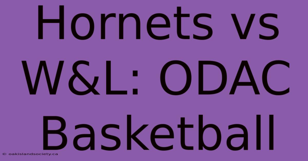 Hornets Vs W&L: ODAC Basketball