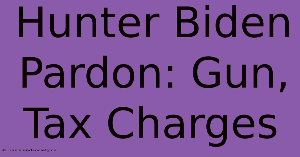 Hunter Biden Pardon: Gun, Tax Charges