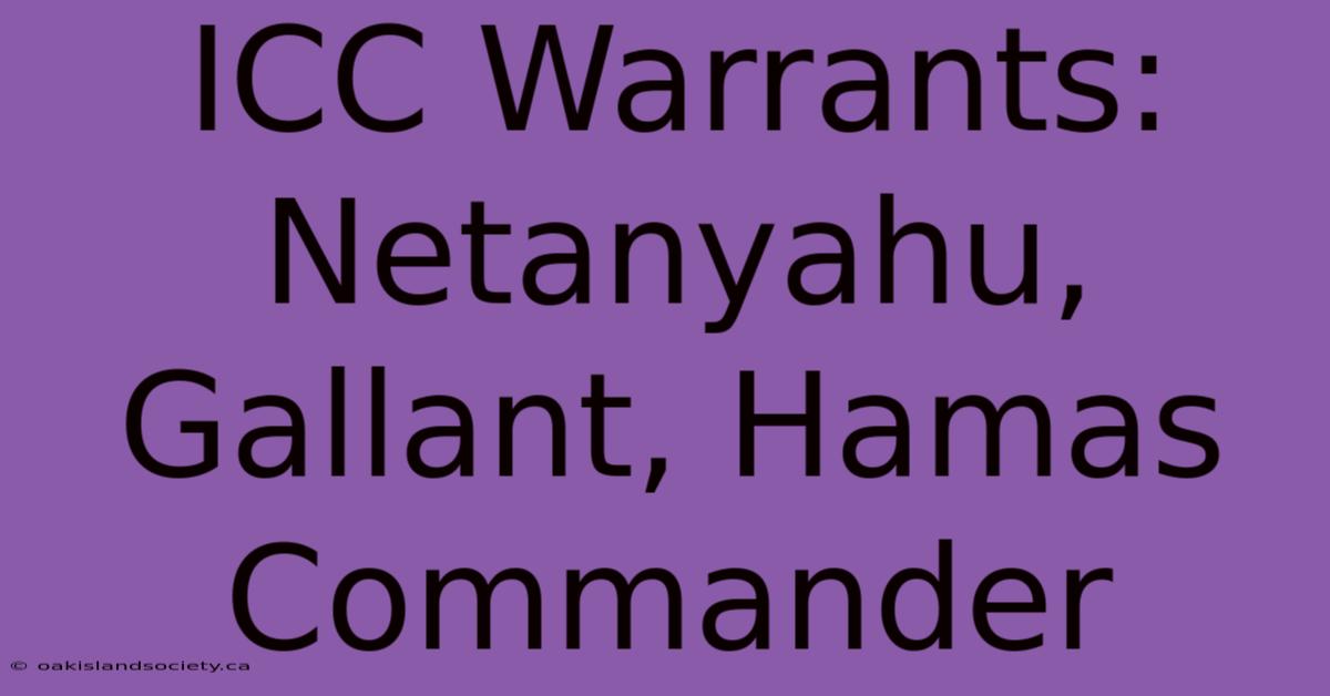 ICC Warrants: Netanyahu, Gallant, Hamas Commander