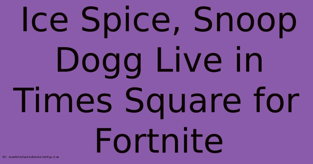 Ice Spice, Snoop Dogg Live In Times Square For Fortnite