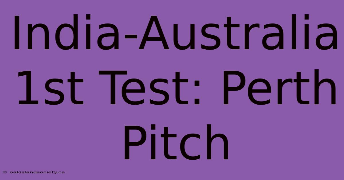 India-Australia 1st Test: Perth Pitch