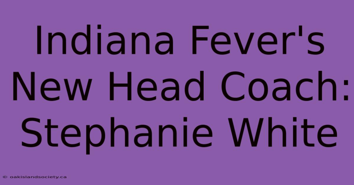 Indiana Fever's New Head Coach: Stephanie White