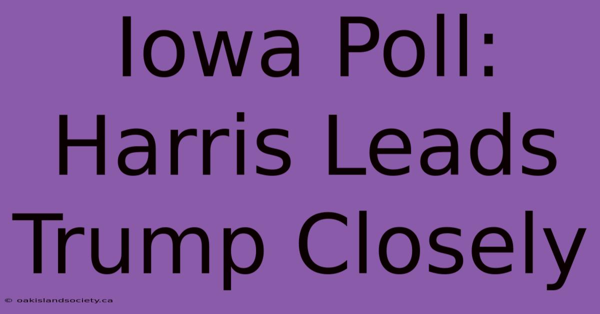 Iowa Poll: Harris Leads Trump Closely