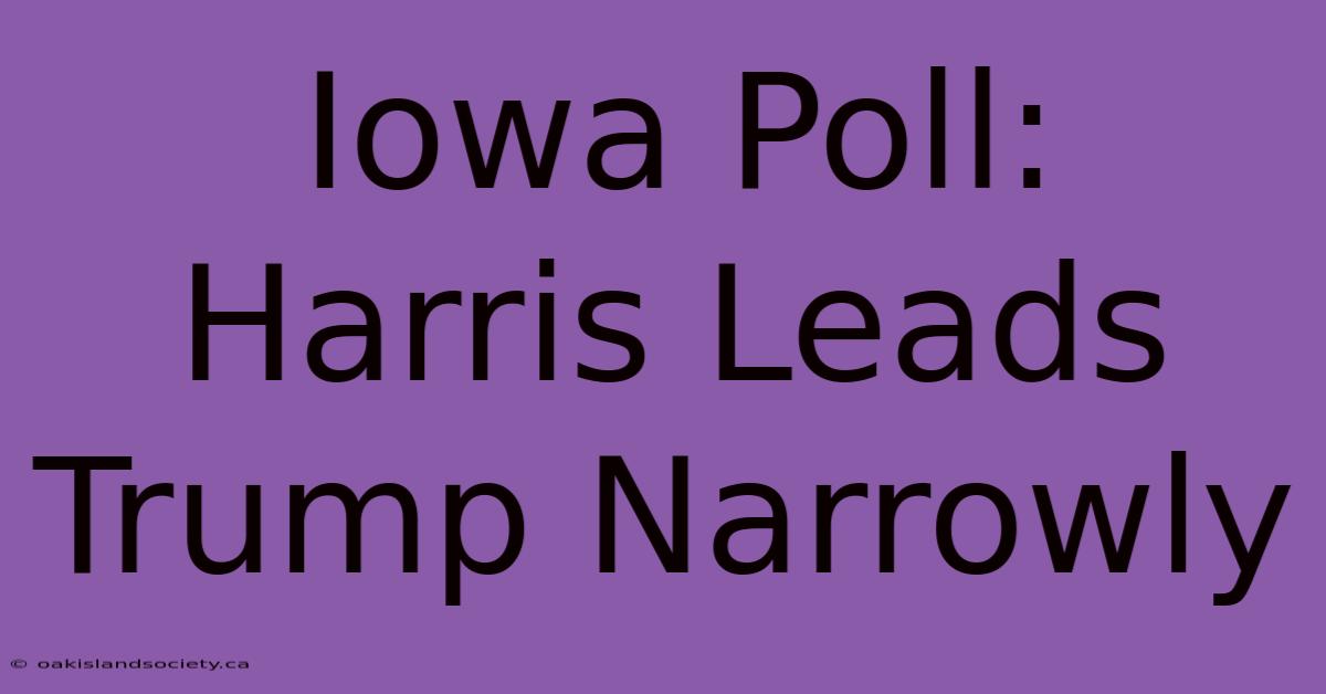 Iowa Poll: Harris Leads Trump Narrowly