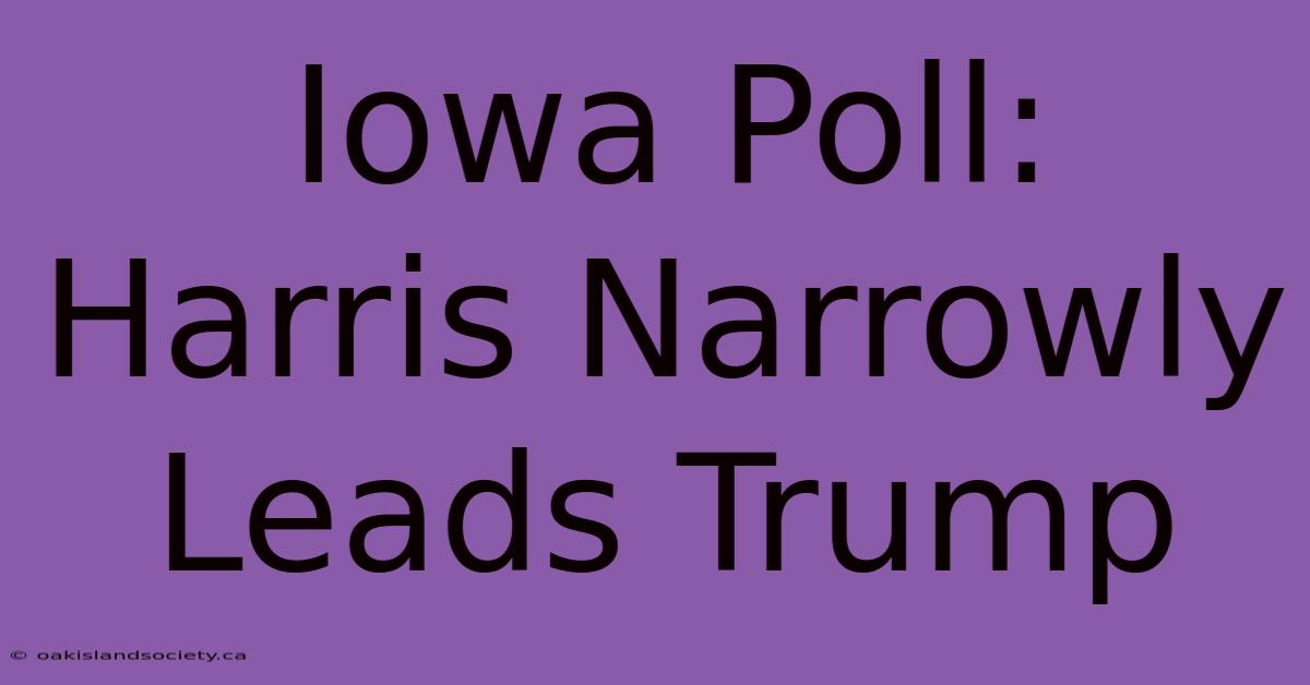 Iowa Poll: Harris Narrowly Leads Trump