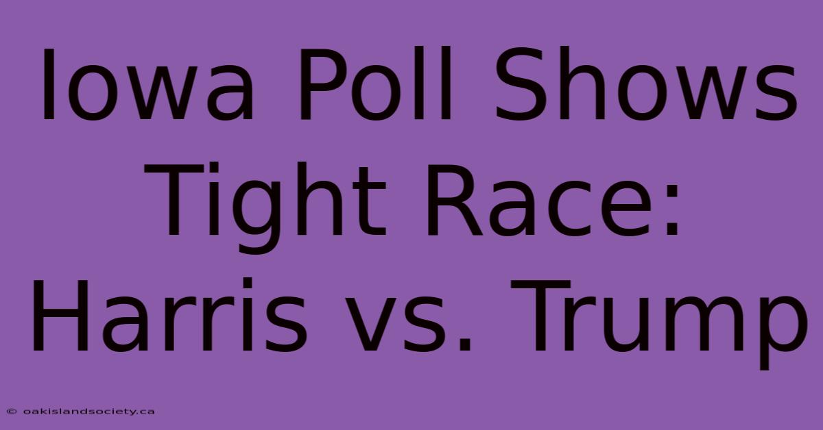 Iowa Poll Shows Tight Race: Harris Vs. Trump 